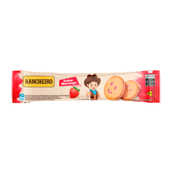 Galletas con Relleno de Fresa y Caramelo - Rancheiro (90g)